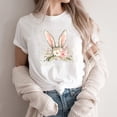 thumbnail image 2 of Jinhomg Womens Holiday T Shirts Elegant Floral Bunny Easter Day Shirts Casual Comfy Short Sleeve Crew Neck Holiday T-Shirt Spring Celebration Tops Multicolor XXXL, 2 of 5
