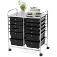 thumbnail image 4 of Costway 12 Drawers Rolling Cart Storage Scrapbook Paper Studio Organizer Bins Black, 4 of 4