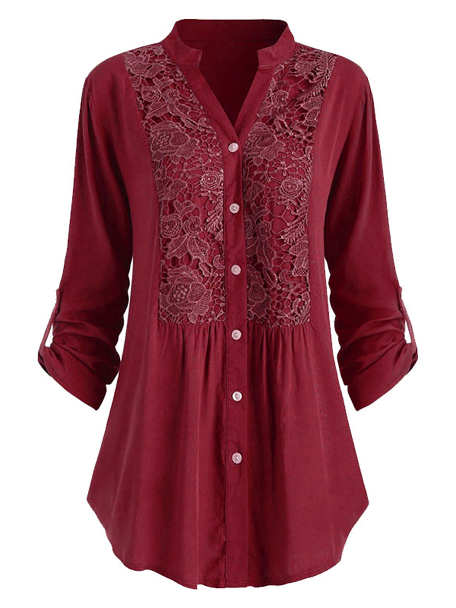 Frontwalk Long Sleeve Dressy Blouse For Women Elegant Button Lace V Frontwalk Long Sleeve Dressy Blouse For Women Elegant Button Lace V