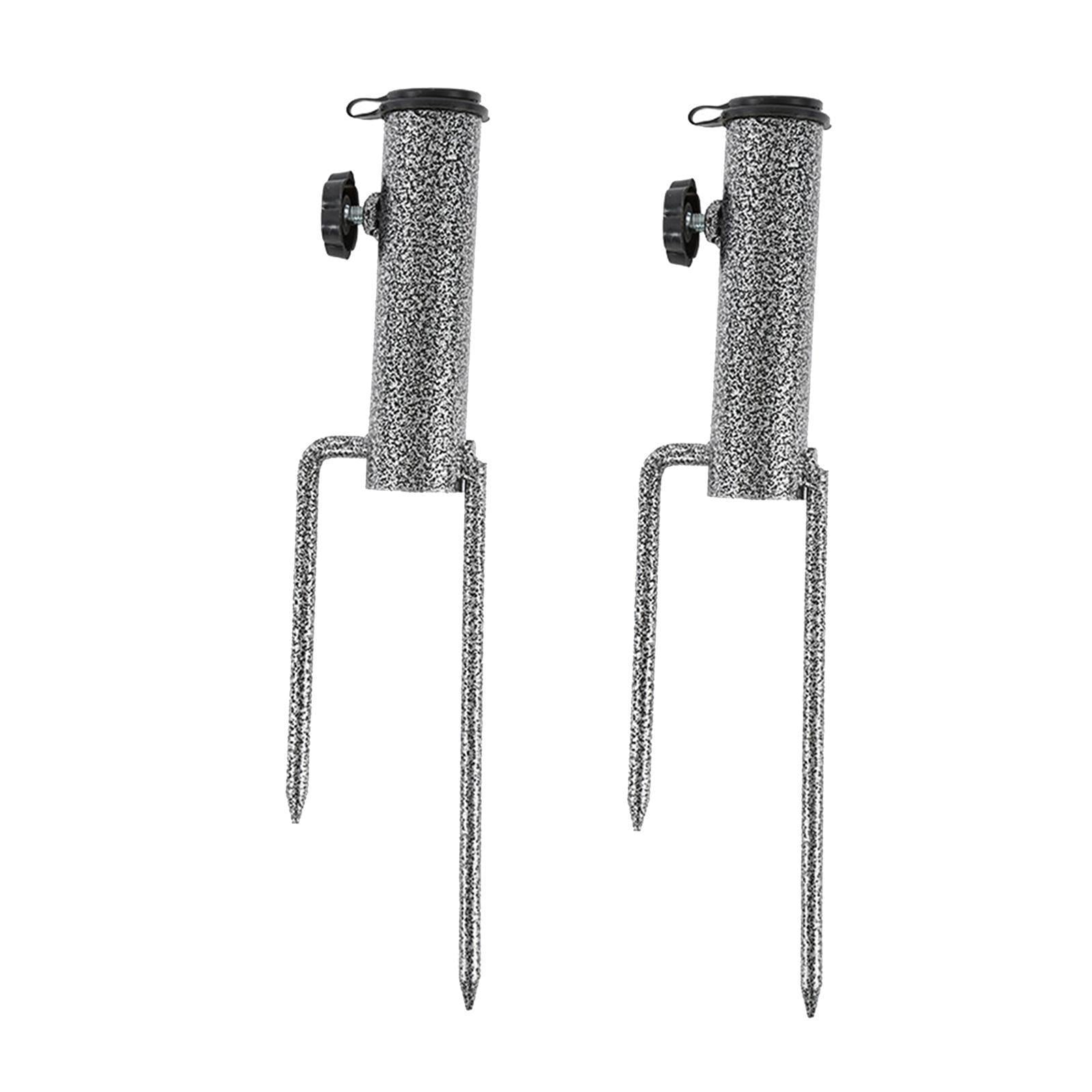 Set of 2 Fishing Parasol Umbrella Base Stand Adjustable Patio Brolly