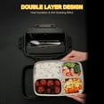 thumbnail image 3 of Amdohai Portable Lunch Box 304 Stainless Steel Leakproof Microwave Heating Divided Food Containers with Spoon & Chopsticks, 3 of 8