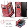 thumbnail image 4 of CaseMe Leather Case for Samsung Galaxy S22 5G,2 in 1 Detachable Wallet Case with 8-Card Holder Zipper Bills Slot,Magnetic Shockproof Flip Leather Cover Zipper Pocket Phone Cases,Red, 4 of 8