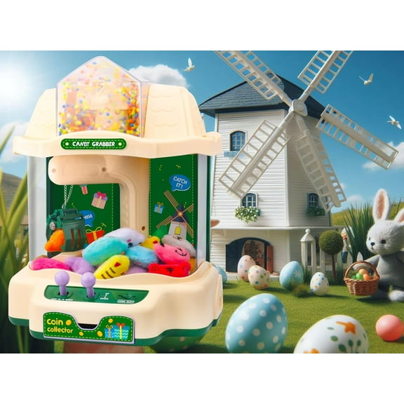 POCO DIVO Windmill Claw Machine, Plushies Gift Candy Prize Dispenser, Arcade Music Color Lights Slot Play