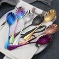 thumbnail image 4 of Travelwant Shell Shape Teaspoon, Colorful Stainless Steel Tea Dinner Table Mixing Spoon Kit, Dessert Coffee Sugar Spoon for Desserts, Sugar, Demitasse, Afternoon Tea, Kitchen and Bar Ice-cream, Coffee, 4 of 7