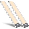 thumbnail image 1 of 30led Motion Sensor Cabinet Light, Wireless Usb Rechargeable Kitchen Night Light, Battery Powered For Closet, Cabinet Lighting (warm) - 2 Pack, 1 of 5