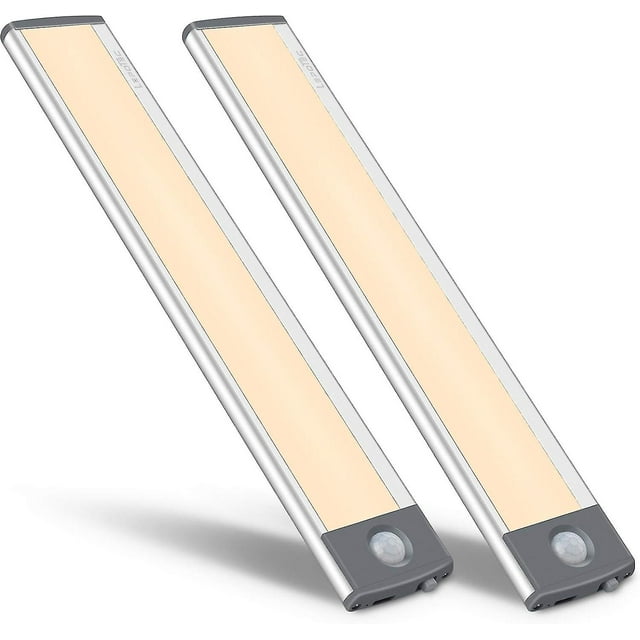 30led Motion Sensor Cabinet Light, Wireless Usb Rechargeable Kitchen Night Light, Battery Powered For Closet, Cabinet Lighting (warm) - 2 Pack