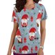 thumbnail image 1 of Pntutb, blusas con cuello en V y manga corta a la moda para mujer, blusa de bolsillo con estampado de uniforme de trabajo, tops Pntutb Pntutb-2921, 1 of 5