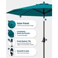 thumbnail image 3 of 9 FT Solar LED Patio Umbrella, 8 Ribs Outdoor Tilt Market Table Umbrella with 32 LED Lights for Pool, Deck, Backyard, 3 of 7