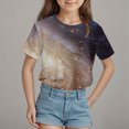 thumbnail image 2 of kpoplk Girls Short Sleeve Tops Kids Fashion Athletic Crew Neck Cropped T Shirts Casual Basic Tees(Beige,4-5 Y), 2 of 4