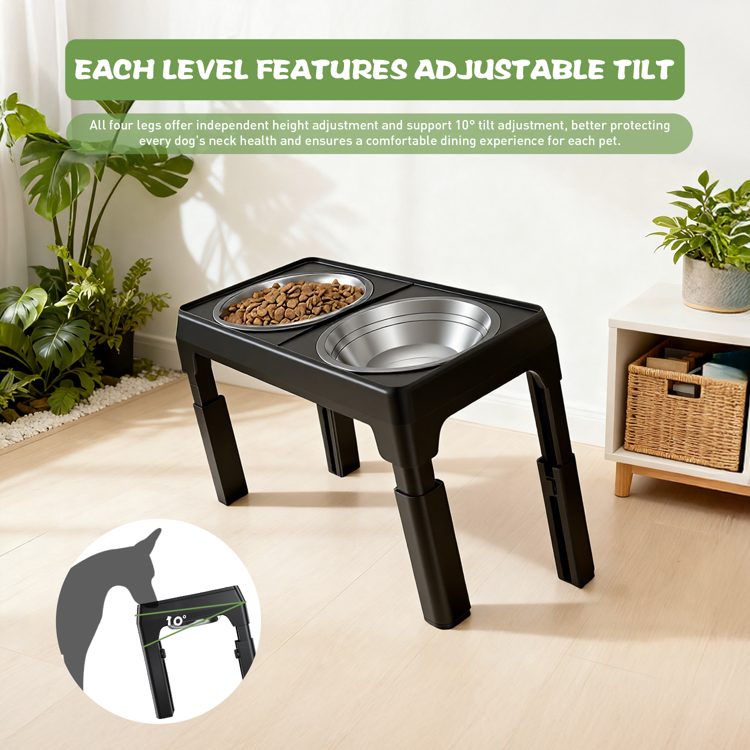 Absoke Elevated Dog Bowls with 5 Height Adjustments photo 4