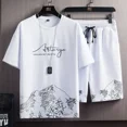 thumbnail image 3 of Camisetas con estampado para correr, pantalones cortos, trajes para hombre, jogging, jogging, gimnasio, ropa deportiva, conjuntos gráficos para hombre, conjunto coreano de dos piezas, novedad en básic, 3 of 4