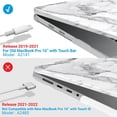 thumbnail image 5 of IBENZER Hard Shell Case Compatible with 2020 2019 MacBook Pro 16 Inch A2141, Hard Shell Case with Keyboard Cover & Type-C Adapter for Apple Old Version Mac Pro 16 inch, White Marble, T16-WHMB+1, 5 of 9