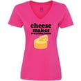 thumbnail image 3 of Inktastic Cheese Makes Everything Better Women's V-Neck T-Shirt, 3 of 5