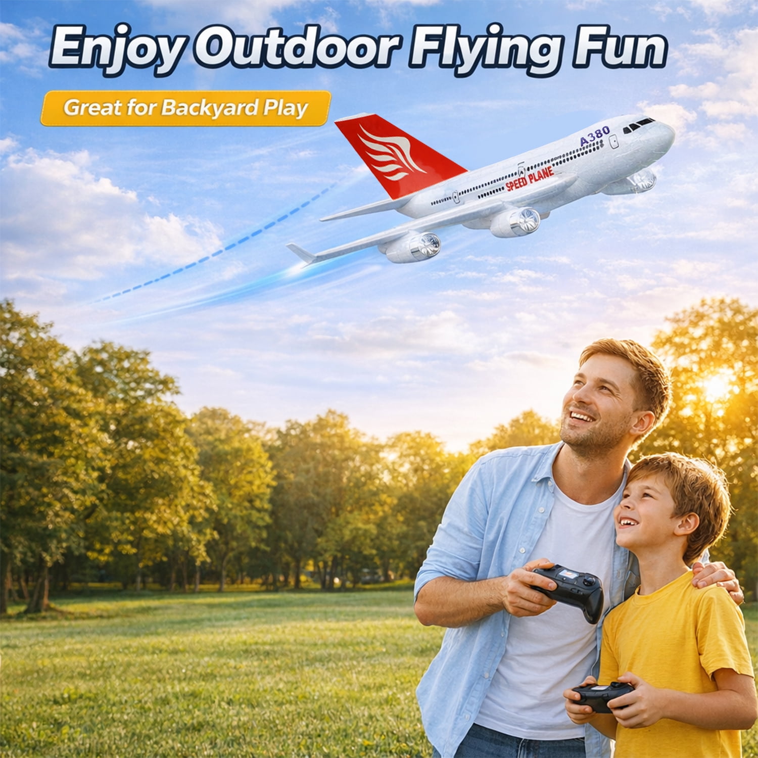 Remote Control Airplane A380 RC Plane 2.4GHz 2.5CH Foam Glider, Easy to Fly Beginner Aircraft Toy for Kids Adults