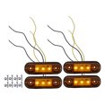 thumbnail image 1 of Unique Bargains Luz de marcador lateral delantera trasera 3 LED sellada para camión, caravana, furgoneta, camión, RV, plástico ámbar (juego de 4), 1 of 1
