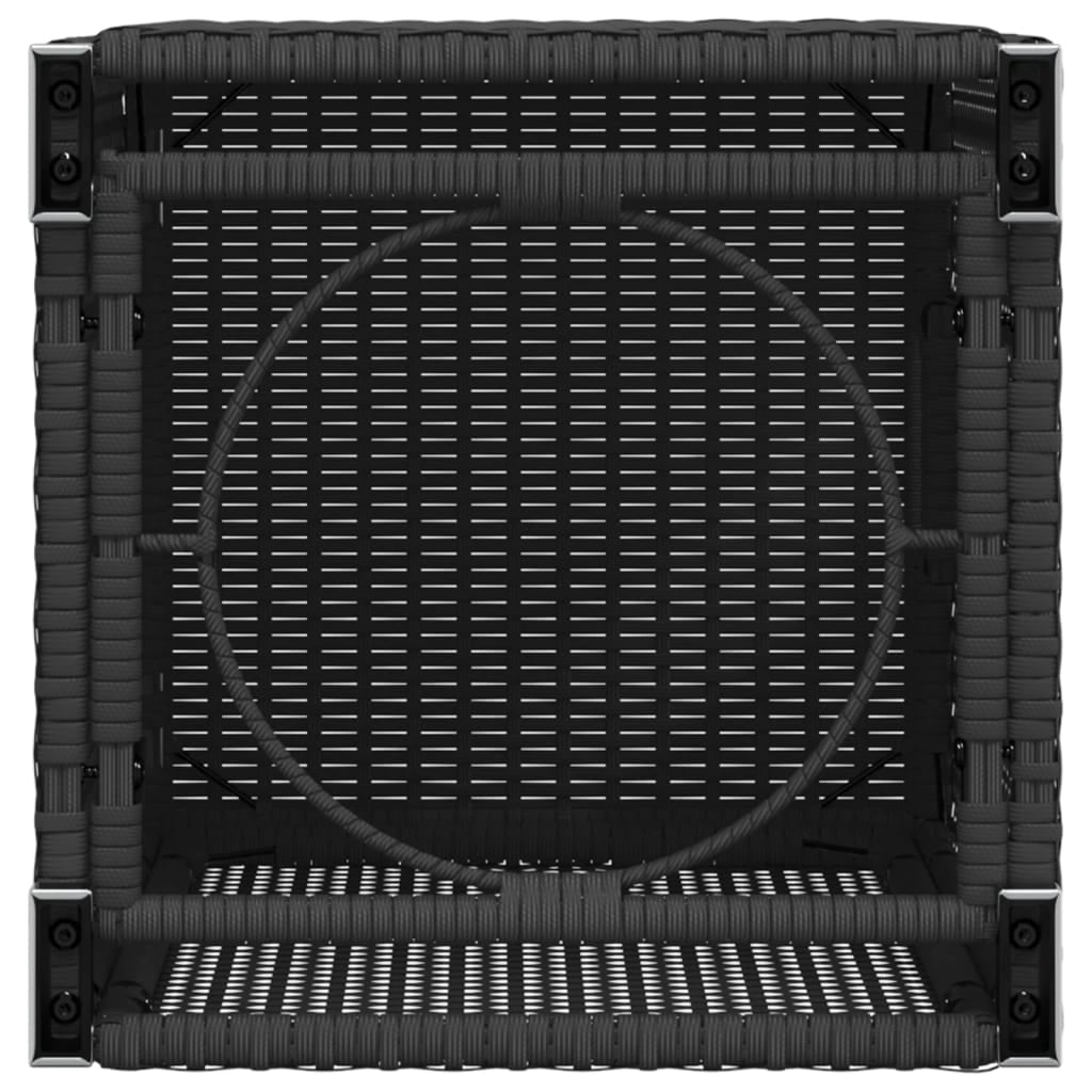 vidaXL Propane Tank Cover Table Black 15.7"x15.7"x23.6" Poly Rattan