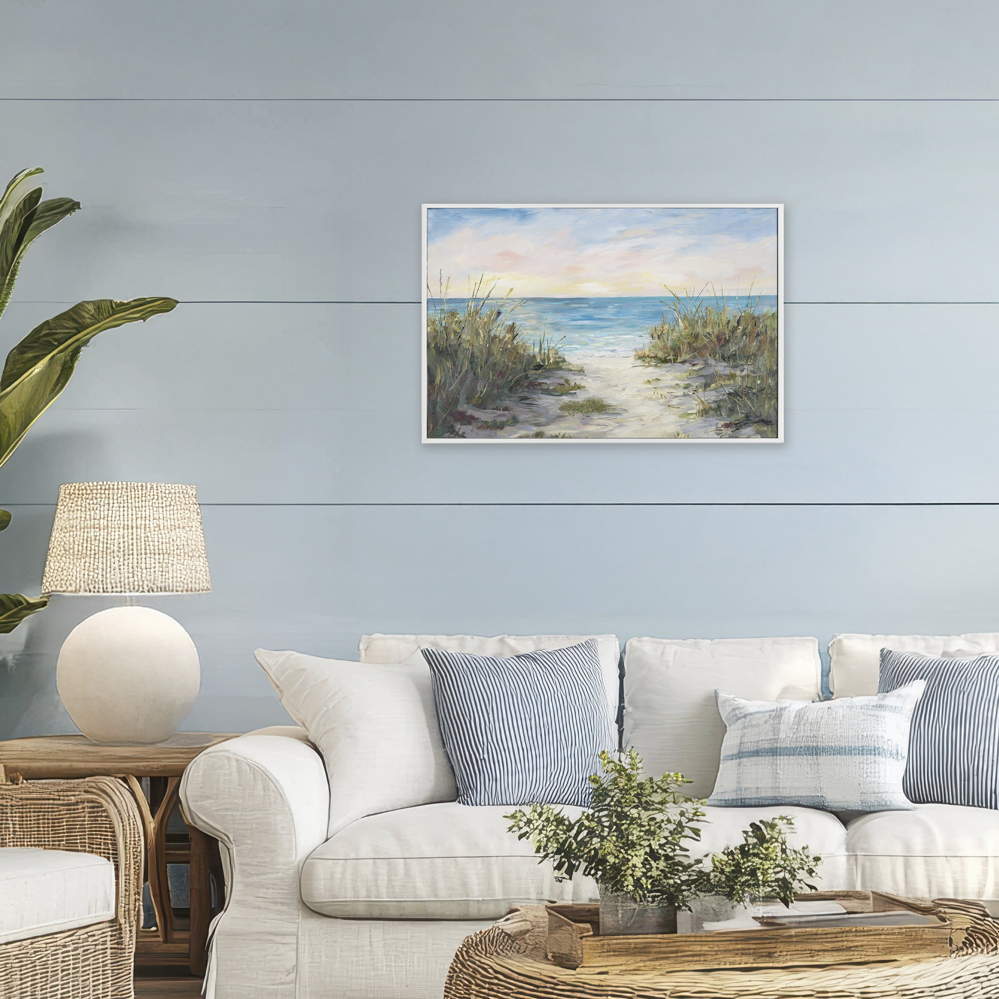 Stupell Industries Walk To The Beach White Framed Giclee Art, design by Julie DeRice