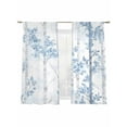 thumbnail image 6 of Blue Ombre Leaves Sheer Curtains for Living Room Bedroom Gray Forest Branches Sheer Curtains 63 Inch Long 2 Panels Set Light Filtering Curtain Window Treatments Drapes for Dining Room, 6 of 6