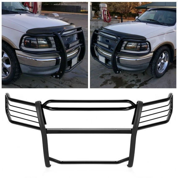 Kojem Front Bumper Brush Guard for 1997-2004 Ford F150 F250 LD Heritage Expedition Headlight Grill Guard Steel