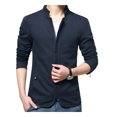 thumbnail image 5 of Joernso Casual Men Autumn Solid Color Stand Collar Zipper Pockets Thin Slim Blazer Coat, 5 of 7
