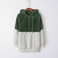 thumbnail image 4 of Posijego Womens Fleece Fuzzy Sweatshirt Half Zip Color Block Long Sleeve Hoodie Women's Plus Pullover Top, 4 of 5