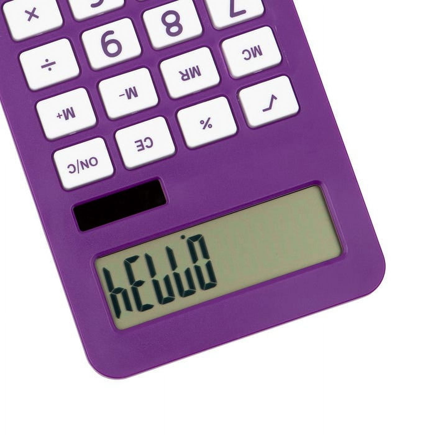 JAM Paper Desktop Calculator, 10 Digit LCD Display, 3 3/4 x 6 3/4 Inches, Purple, Bulk 10/Pack