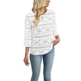 thumbnail image 5 of WIHOLL Blouses for Women Lace Tops Dressy 3/4 Length Sleeve Business Casual Outfits Vacation Spring Summer Clothes, 5 of 10