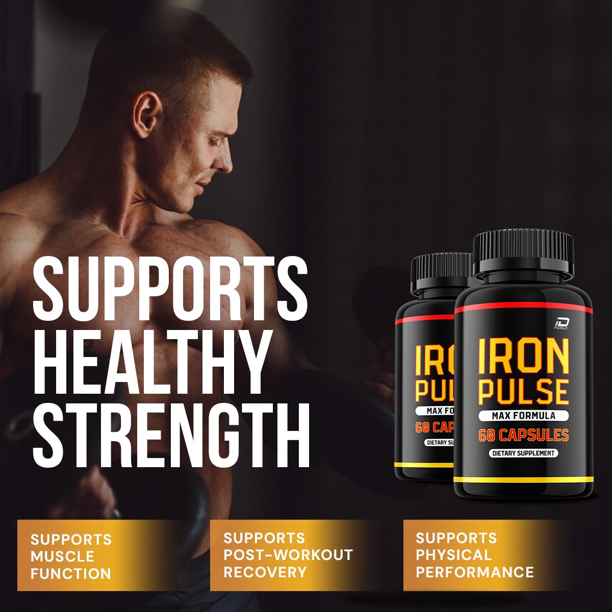 IronPulse Capsules – Iron Pulse Vitamin Complex Pills, Energy, 2 Pack, 120 Capsules