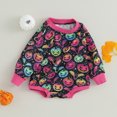thumbnail image 3 of Fortune Bébé Fille Halloween Romper à Manches Longues Fantôme Sweatshirt Imprimé Citrouille Combinaisons, 3 of 9