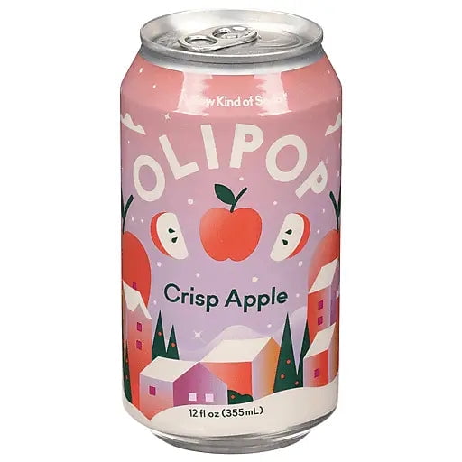 Olipop Crisp Apple 355 ml, 12 fl oz- Case of 12