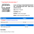 thumbnail image 2 of Lower and Upper Intake Manifold Gasket Set - Compatible with 1998 - 2005 LX470 4.7L V8 1999 2000 2001 2002 2003 2004, 2 of 2