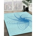 thumbnail image 3 of Ahgly Company Machine Washable Indoor Rectangle Transitional Electric Blue Area Rugs, 7' x 9', 3 of 7