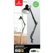 Globe Electric Architect 32 Black Swing-Arm Clamp-On Desk Modern Lamp, LED Bulb Included, 12641
