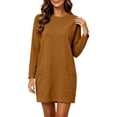 thumbnail image 3 of Fall Dresses for Women Casual Long Sleeve Sweatshirt Dress with Pockets - Loose Fit Winter Base Layer Outfits Winter, Multiple Colors, 3 of 9