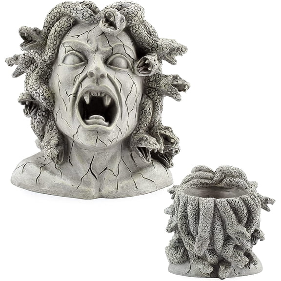 Darware Resin Medusa Head Planter, Large Garden Decor Statue Flower Pot