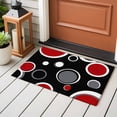 thumbnail image 5 of Rectangle Area Rug 2x3ft,Abstract Red Black Circle Washable Carpet Non-Slip Runner Accent Rugs Indoor Floor Mat for Bedroom Living Room Decor,Color Block on Black, 5 of 9