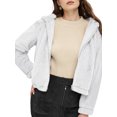thumbnail image 2 of Ma Croix Women's Faux Fur Zip Up Jacket with Hood, 2 of 7