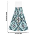 thumbnail image 3 of 2PCS Velcro Hangable Hand Towels Quick-Drying Hanging Kitchen Towels for Kitchen & Bathroom Pastel Blue Shape Pattern, 3 of 7
