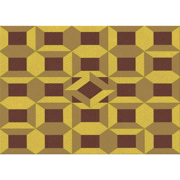 Ahgly Company Machine Washable Indoor Rectangle Transitional Saddle Brown Area Rugs, 8' x 10'