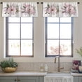thumbnail image 3 of LALILO Kitchen Curtain Valance Watercolor Vintage Floral Rod Pocket Window Curtain 52"x 18" Set of 2, 3 of 5