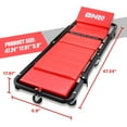 thumbnail image 2 of DNA Motoring TOOLS-00192 48" 2 IN 1 Folding Rolling Garage Shop Creeper Seat 7 x 2" Casters Red, 2 of 7