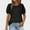 Black, variant on SNKSDGM Women's Plus Casual Easter Shirt Womens Tops Dressy Blouses Womens Fashion Tops Crewneck Patchwork Lace Short Sleeve Tee Shirts Casual Knitted Blouses Tops for Women Going Out Loose