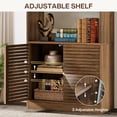 thumbnail image 6 of Tribesigns Bookshelf with Shutter Doors, 68" Tall Bookcase with Cabinet & Open Shelves, Rustic Brown, 6 of 7
