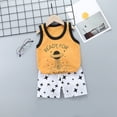 thumbnail image 2 of Zwiiyzr Toddler Kids Baby Boys Girls Cute Sleeveless Vest Shorts Cartoon Print Casual Suit Baby Clothes Yellow 2-3 Years, 2 of 4