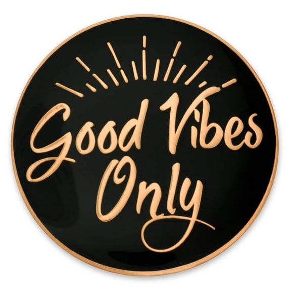 PinMart's Good Vibes Only Motivational Cute Enamel Lapel Pin