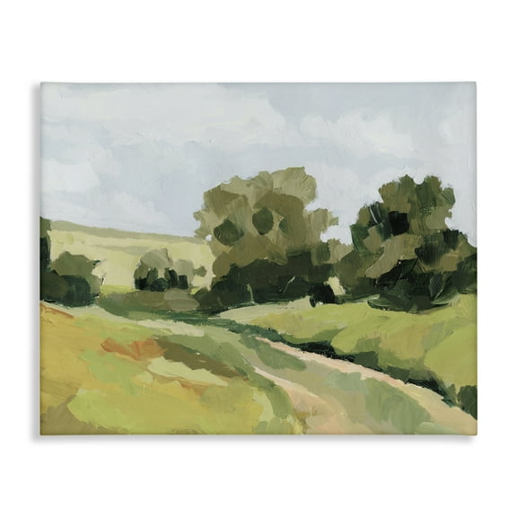 Stupell Industries Winding Path Impression Landscape Painting Gallery Wrapped Canvas Art Print Wall Art, 20 x 16