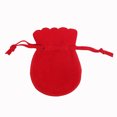 thumbnail image 2 of Qarigey 50 Uds bolsa de joyería con cordón de doble cara bolsa de elevación de pila regalos adornos de franela redonda embalaje de joyería boda Ropa, zapatos y accesorios Miscelánea Rojo Qarigey AP015690-01, 2 of 6