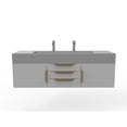 thumbnail image 2 of Nile 60" Gray Wood Floating Vanity with Gray Top and Gold Trim, 2 of 10