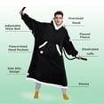 thumbnail image 3 of Cozy Comfort Wearable Blanket Hoodie, Long Sherpa Hoodie Blanket with Giant Pocket, Warm&cozy, Oversize, Black, 3 of 7