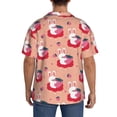 thumbnail image 3 of Sikiie Bunny And Strawberry Men's Wrinkle Free Untucked Cuban Shirt Business Casual Button Down Shirts Short Sleeve Shirt3X-Large, 3 of 5